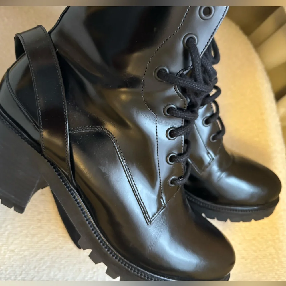 Maje Black Ankle Boots with Silver Buckle - Picture 2 of 9
